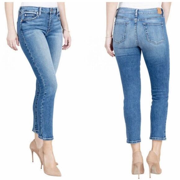 Level 99 Anthropologie High Rise Skinny Crop Jeans Blue Stretch Denim 12/31 - Picture 16 of 16